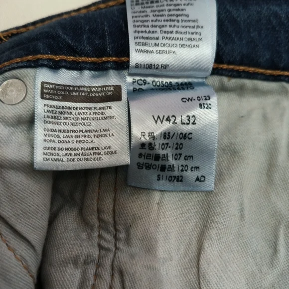 Levi's 505 Men's Blue Jeans Regular Stretch. Size W42/32 - Picture 7 of 9